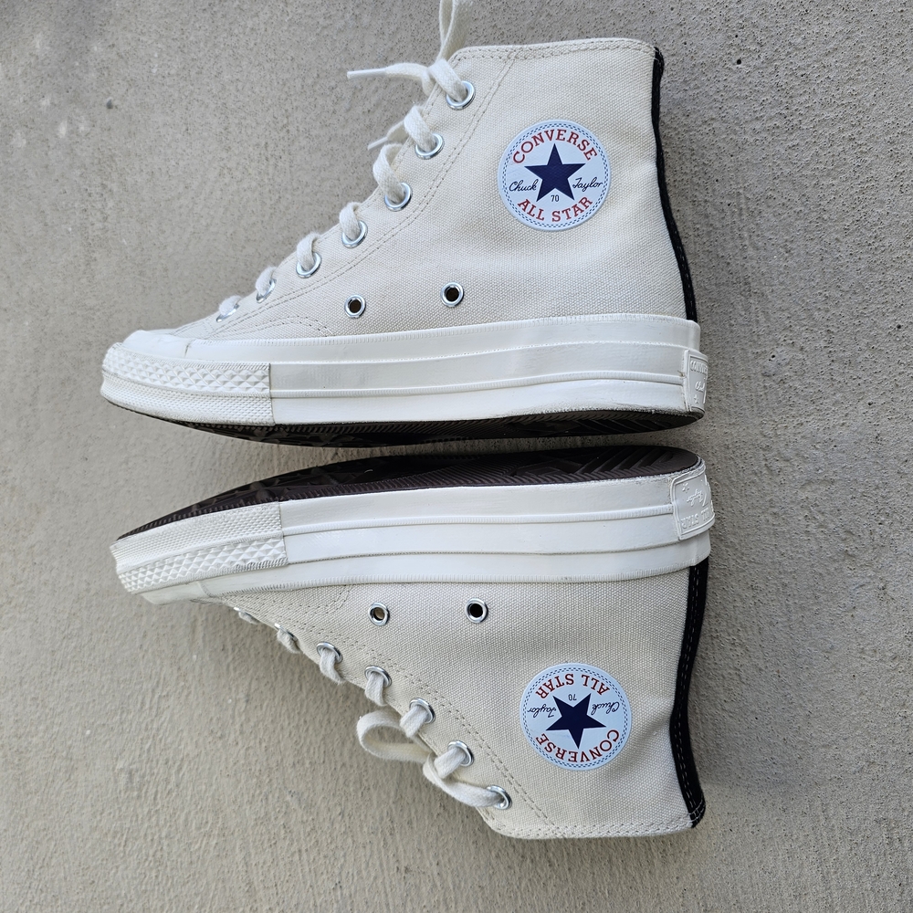 Comme des Garcons PLAY Cream Red Sneakers - Picture 10 of 16